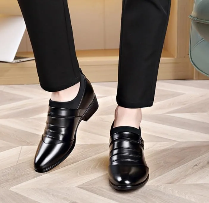 Men's Leather Dress Shoes Comfortable Formal Business Lace-Up Oxfords Shoes