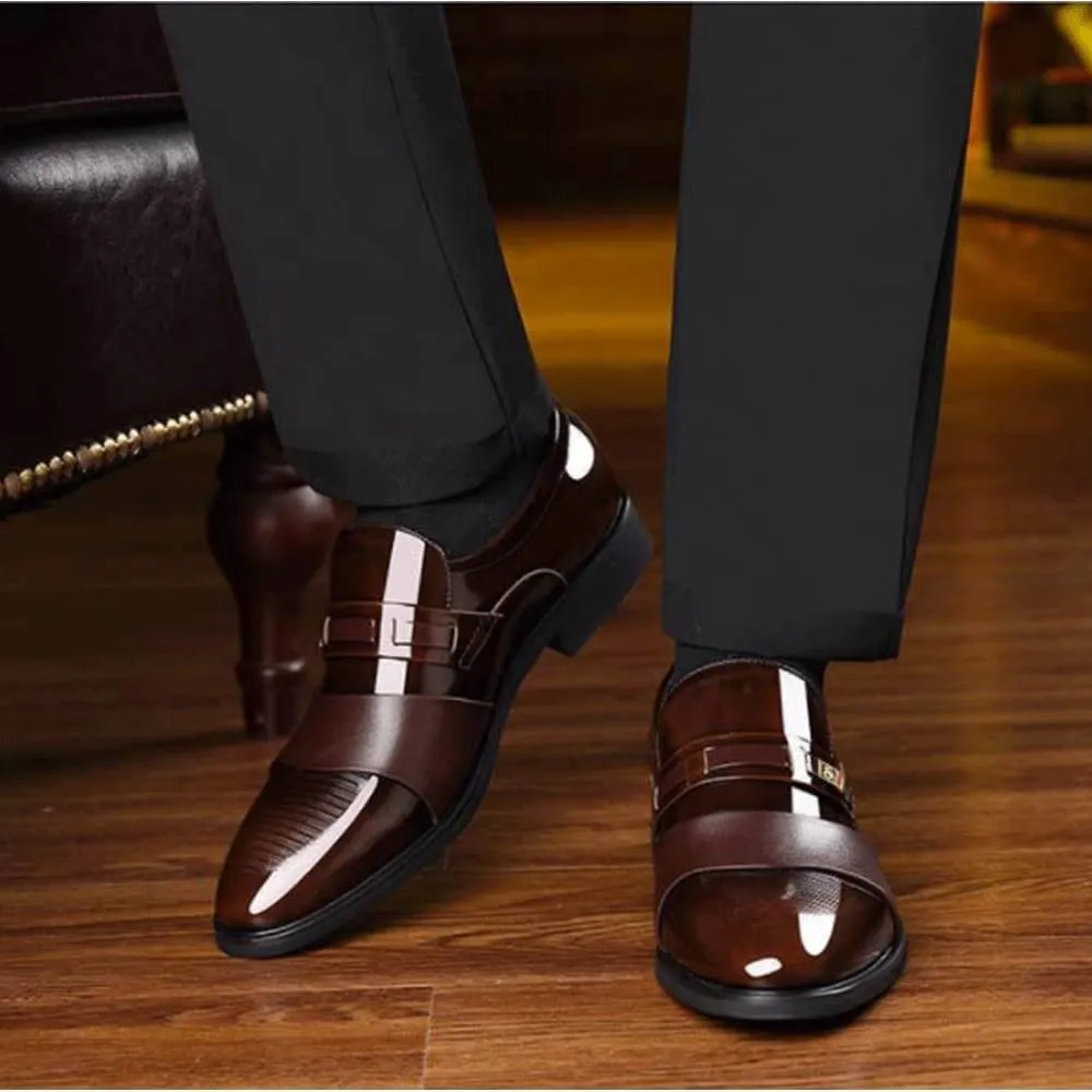 Men's Leather Oxford Shoes, Mens Tuxedo Shoes Patent Dress Shoes Breathable Soft Black Dress Shoes for Prom, Wedding Business, Casual Formal Tuxedo Shoes for Men