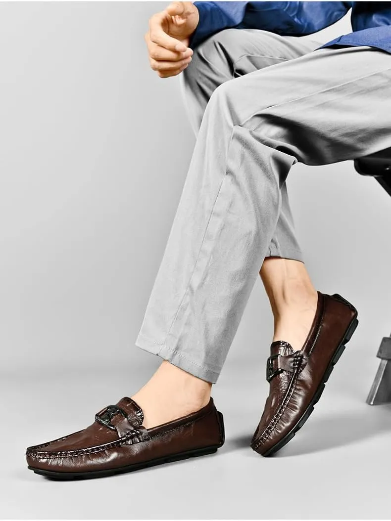 Men's Loafers, Casual Skates, Soft Penny Loafers, Comfortable Flats, Dress Shoes, Square Toe Non-Slip