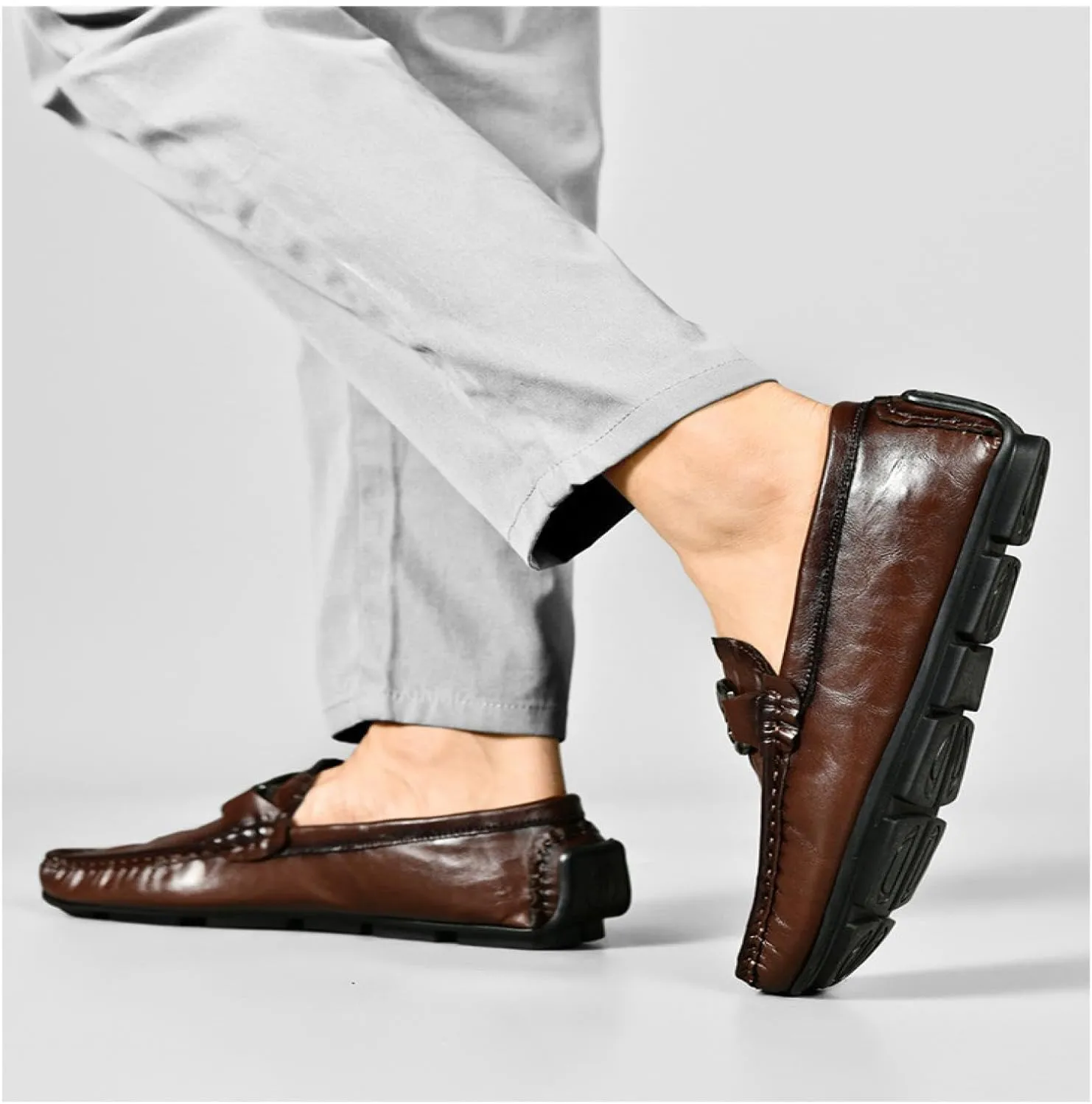 Men's Loafers, Casual Skates, Soft Penny Loafers, Comfortable Flats, Dress Shoes, Square Toe Non-Slip