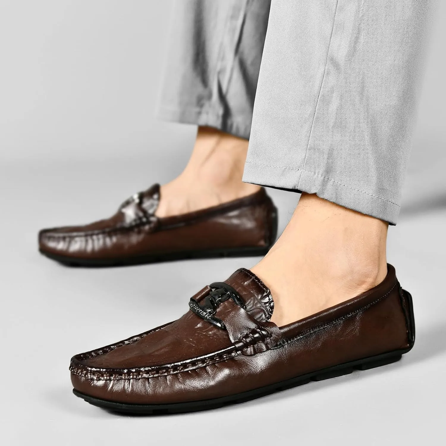 Men's Loafers, Casual Skates, Soft Penny Loafers, Comfortable Flats, Dress Shoes, Square Toe Non-Slip