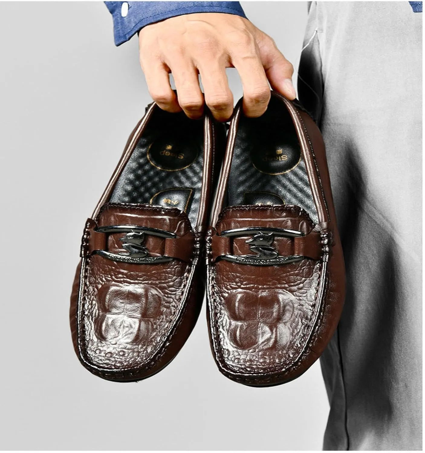 Men's Loafers, Casual Skates, Soft Penny Loafers, Comfortable Flats, Dress Shoes, Square Toe Non-Slip
