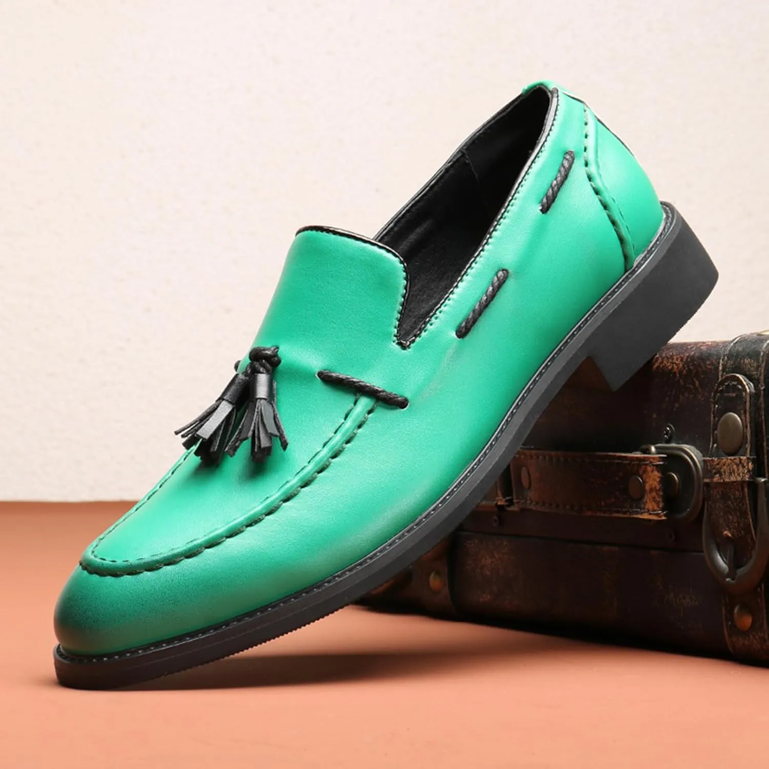 Men's Loafers Classic Slip-on Tassel Penny Loafers for Men Business Casual Dress Loafers