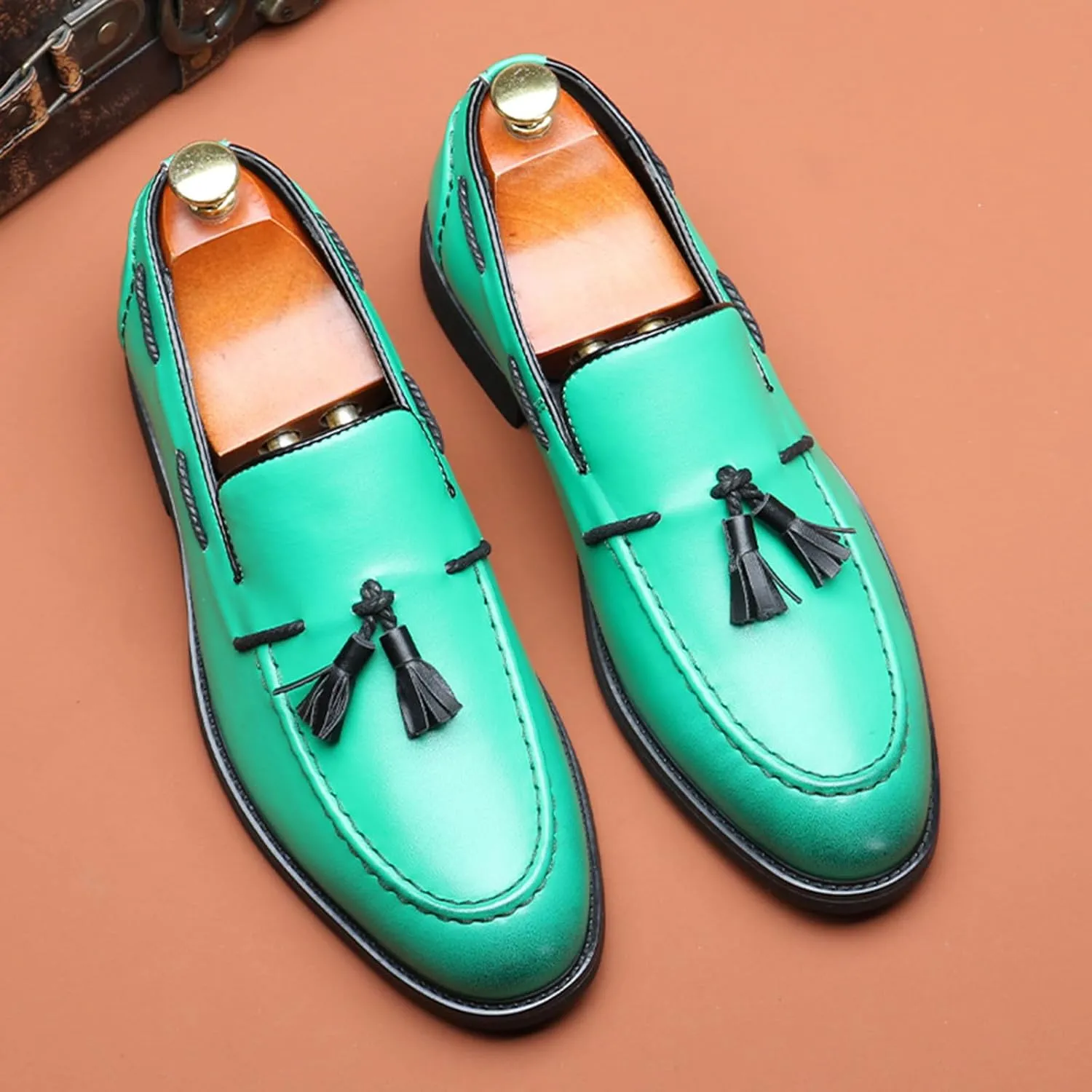 Men's Loafers Classic Slip-on Tassel Penny Loafers for Men Business Casual Dress Loafers