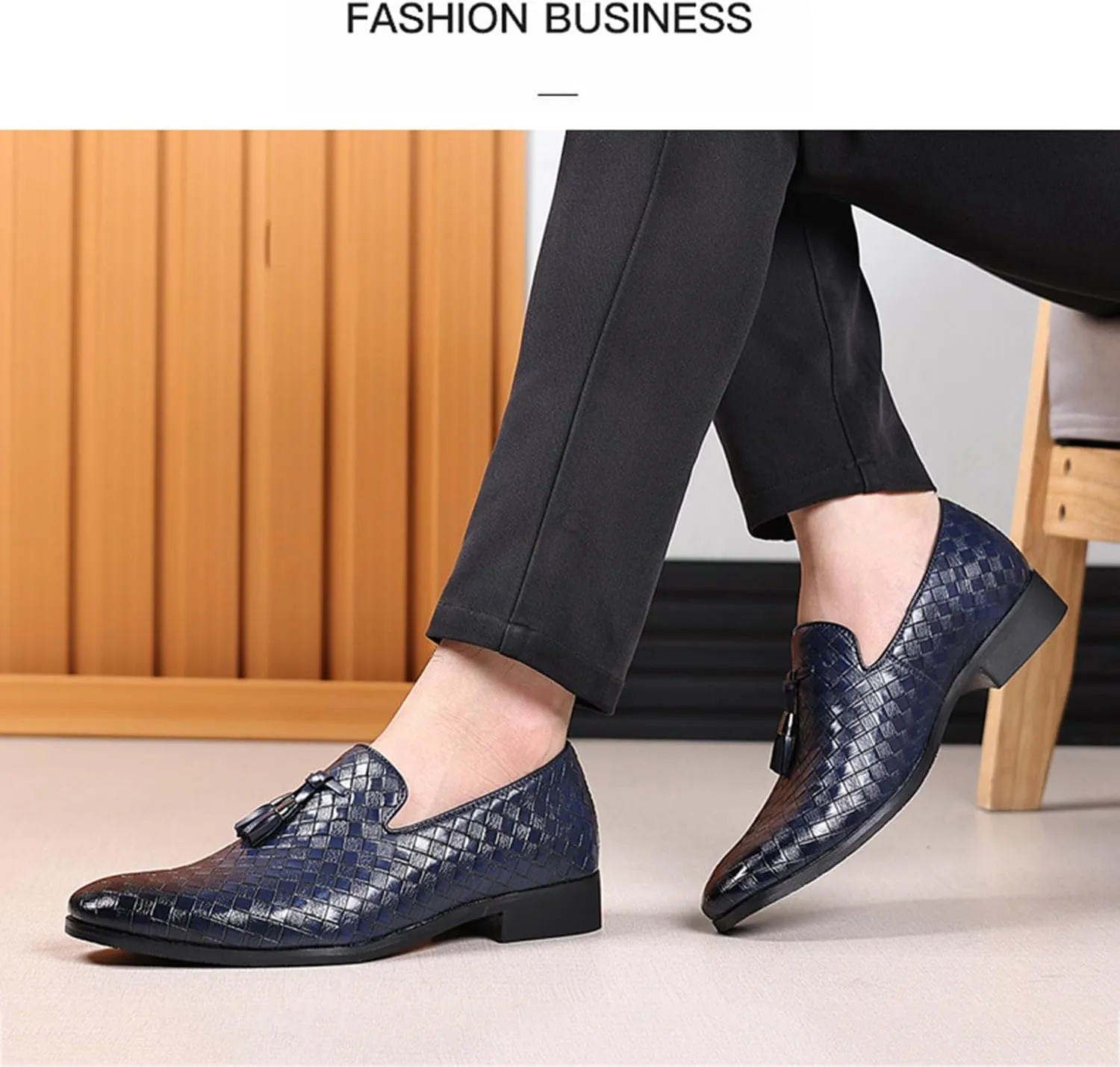 Men's Loafers Dress Shoes Classic Oxfords Comfy Slip-On Flats with Tassels Wedding Party Shoes
