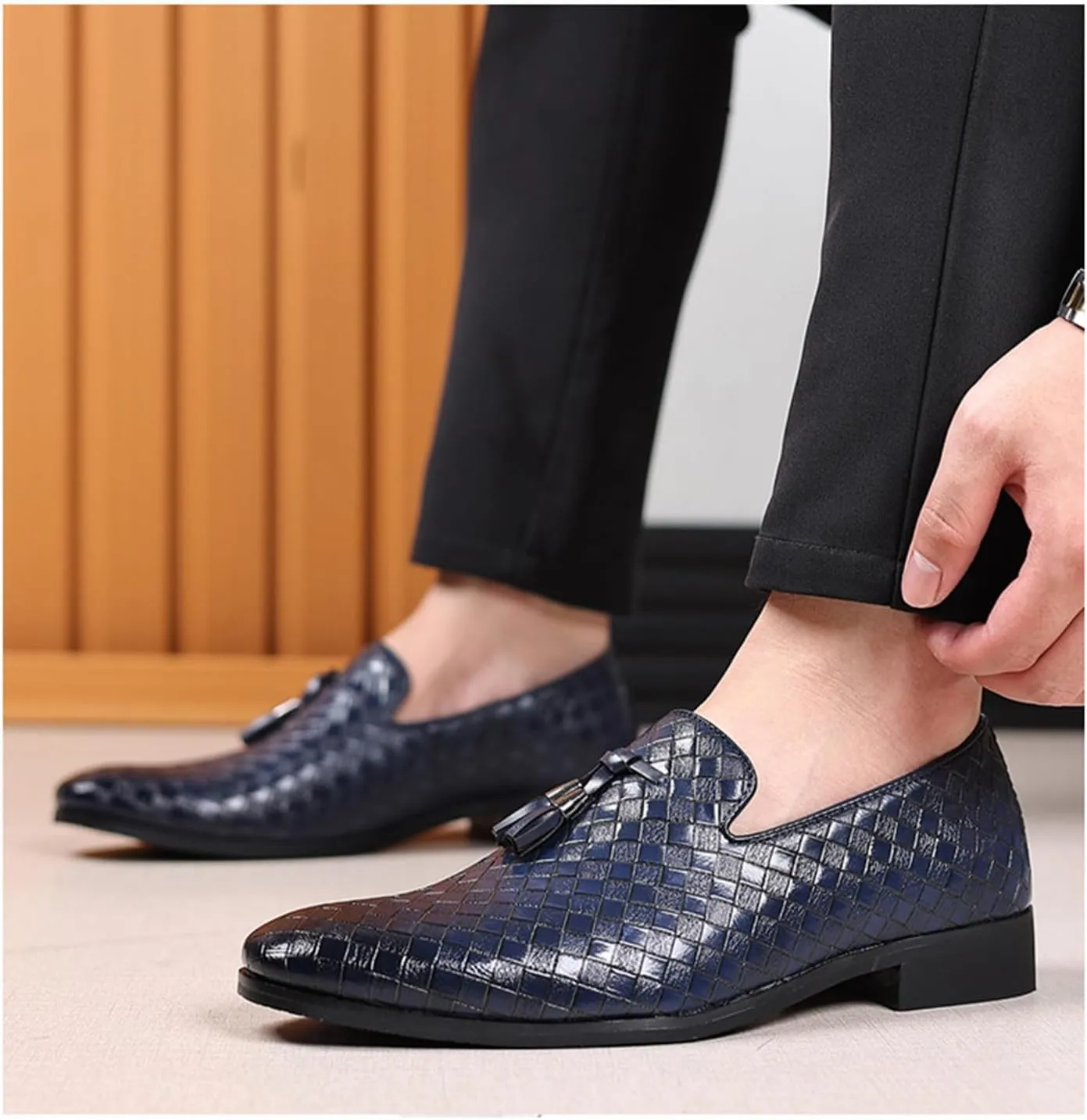 Men's Loafers Dress Shoes Classic Oxfords Comfy Slip-On Flats with Tassels Wedding Party Shoes