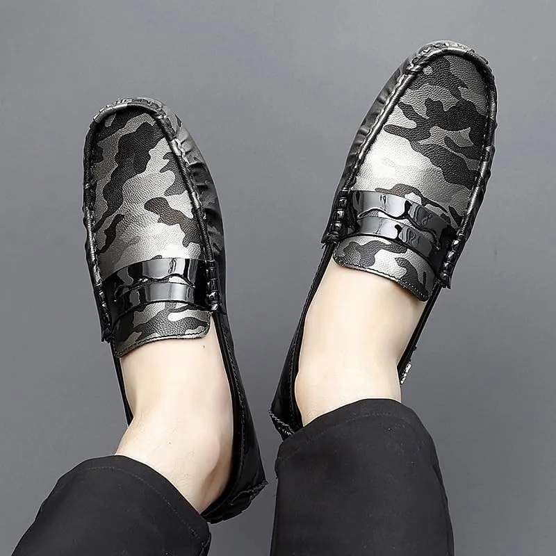 Mens Loafers Shoe Colorful Vegan Leather Penny Driving Loafers Anti-Slip Lightweight Flat Heel Fashion Slip On