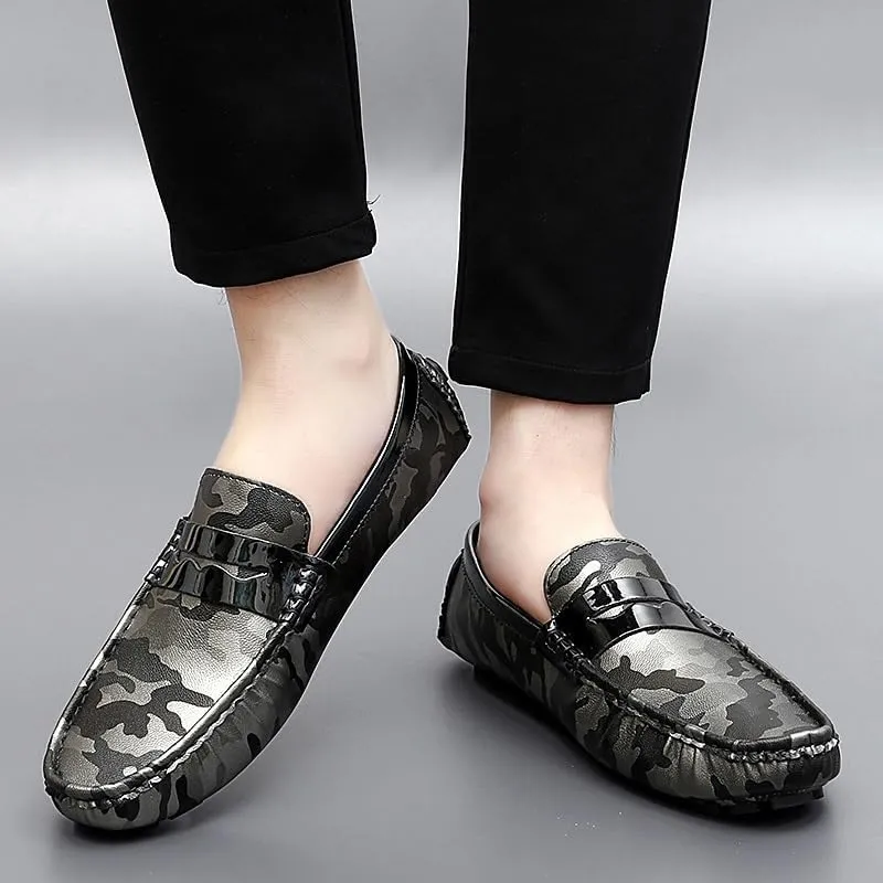 Mens Loafers Shoe Colorful Vegan Leather Penny Driving Loafers Anti-Slip Lightweight Flat Heel Fashion Slip On