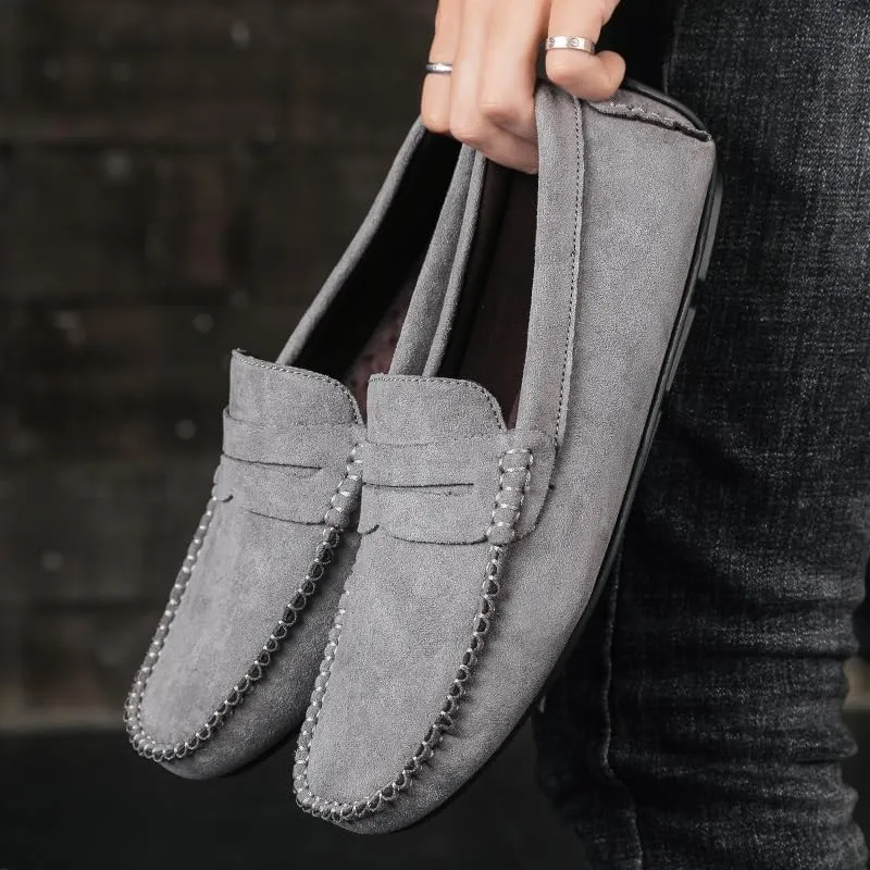 Men's Loafers Shoes Round Toe Suede Vamp Penny Driving Loafers Resistant Comfortable Anti-Slip Classic Party Slip On
