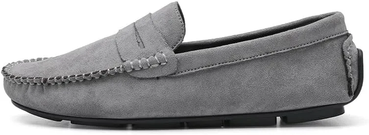 Men's Loafers Shoes Round Toe Suede Vamp Penny Driving Loafers Resistant Comfortable Anti-Slip Classic Party Slip On