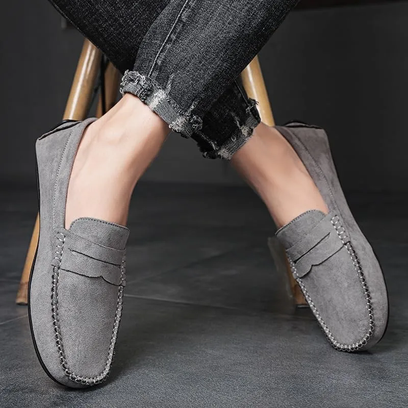 Men's Loafers Shoes Round Toe Suede Vamp Penny Driving Loafers Resistant Comfortable Anti-Slip Classic Party Slip On