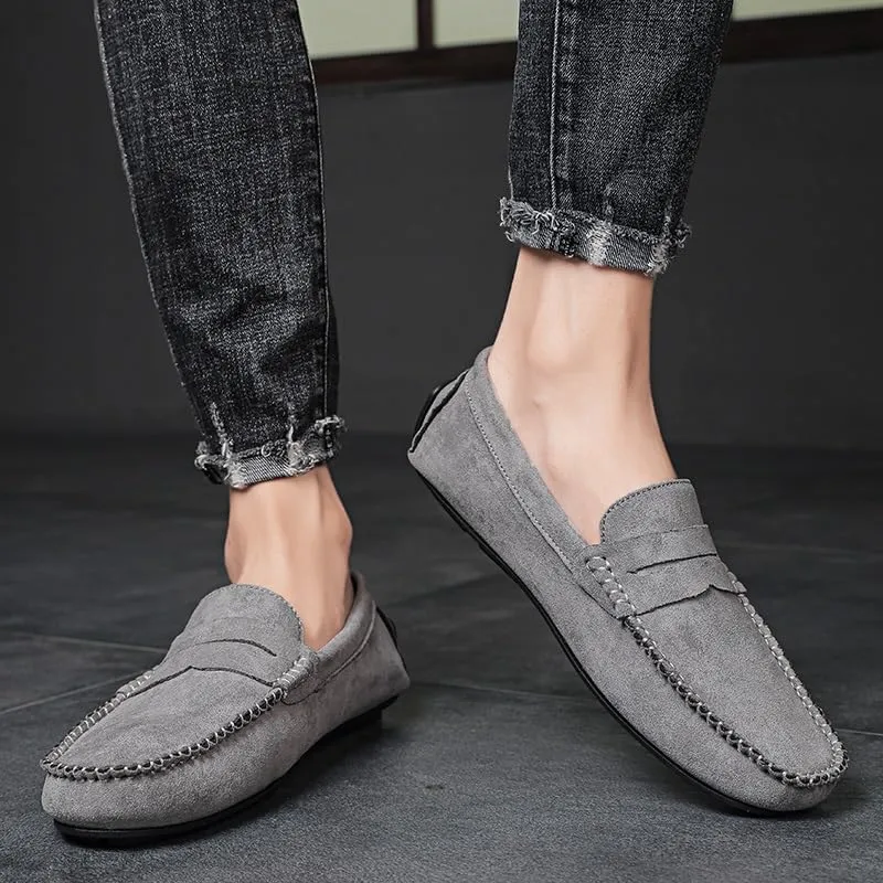 Men's Loafers Shoes Round Toe Suede Vamp Penny Driving Loafers Resistant Comfortable Anti-Slip Classic Party Slip On
