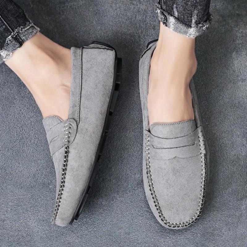 Men's Loafers Shoes Round Toe Suede Vamp Penny Driving Loafers Resistant Comfortable Anti-Slip Classic Party Slip On