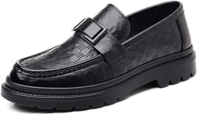 Mens Modern Classic Slip On Dress Shoes Men's Wingtip Brogue Oxford Leather Formal Shoes for Men