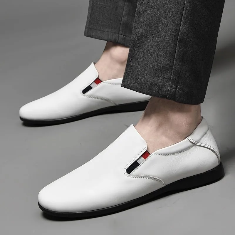 Men's Oxford Shoes, Breathable Leather Slip-On Formal Shoes