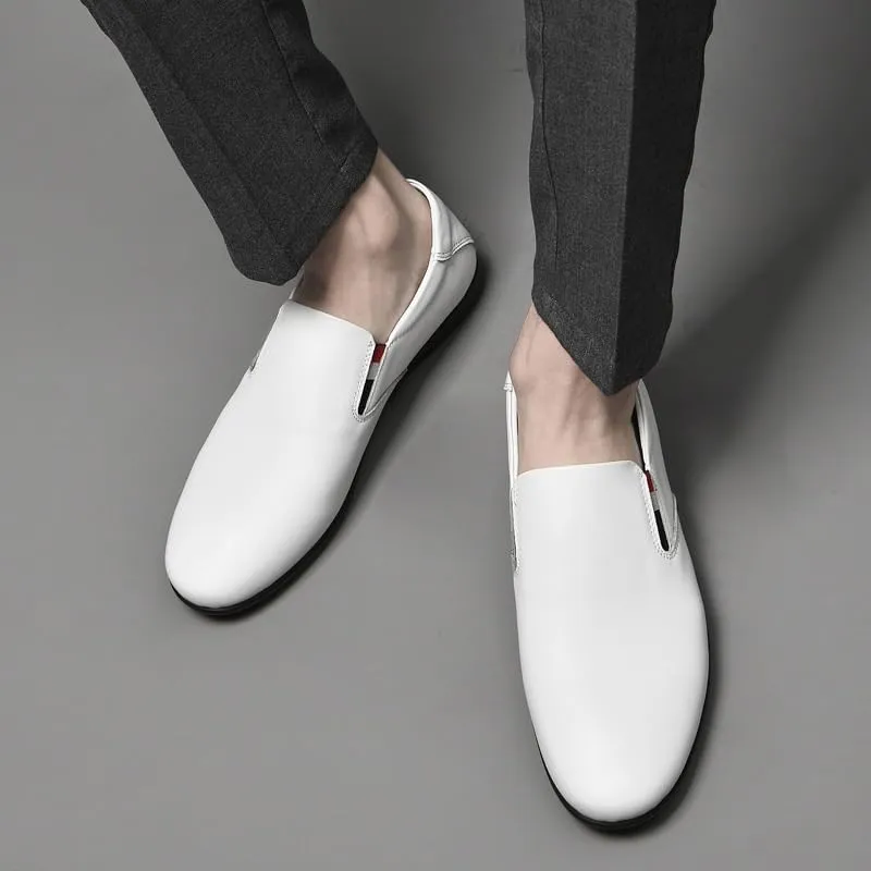 Men's Oxford Shoes, Breathable Leather Slip-On Formal Shoes
