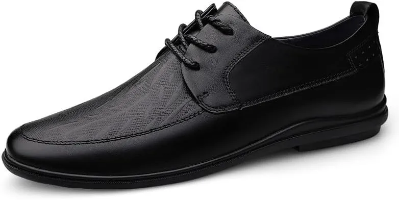 Mens Oxford Shoes Lace-up Prom Brogue Synthetic Leather Wedding Non Slip Low Top Anti-Slip Shoe