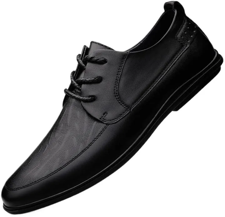 Mens Oxford Shoes Lace-up Prom Brogue Synthetic Leather Wedding Non Slip Low Top Anti-Slip Shoe