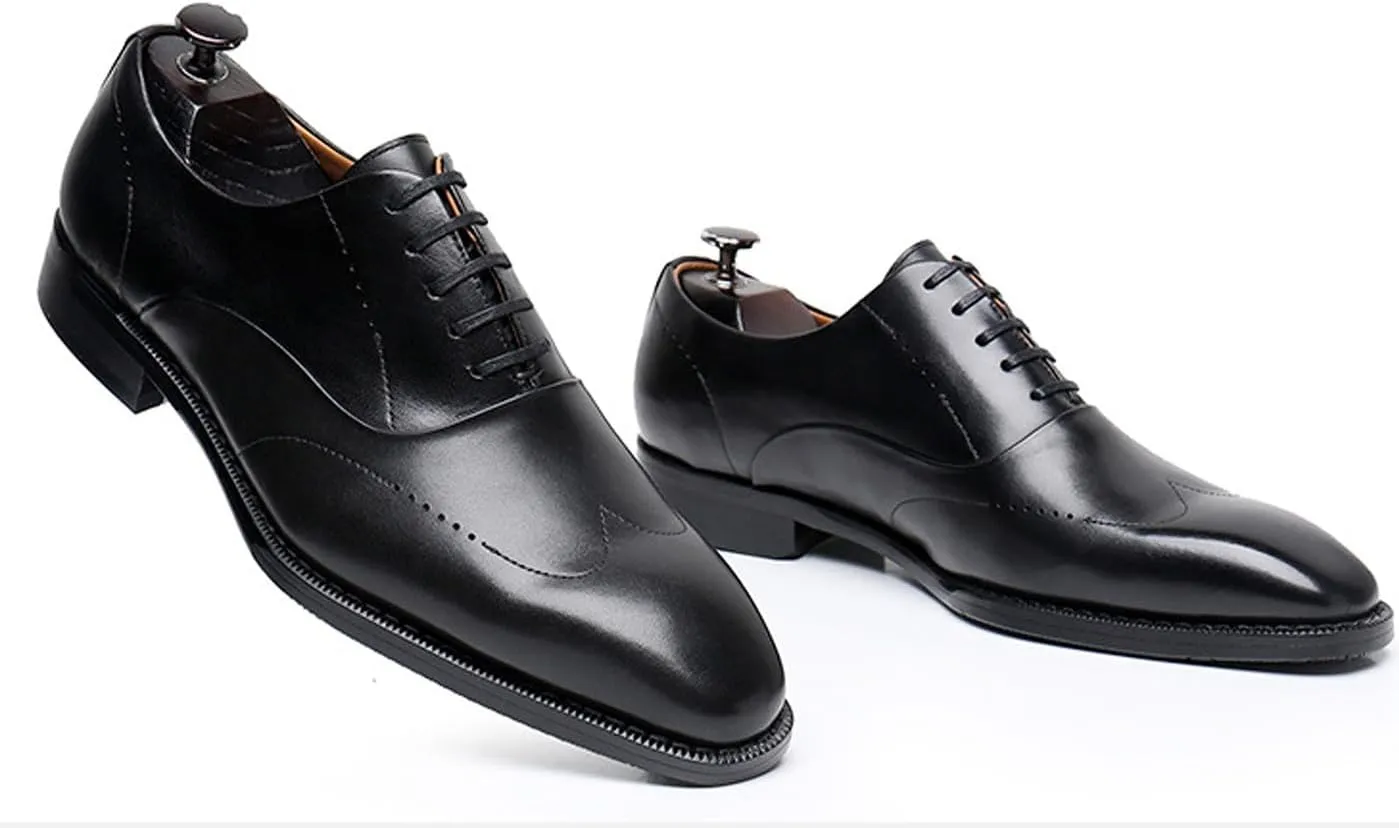 Mens Oxfords Formal Dress Shoes Genunie Leather Modern Suit Shoes Fashion Prom Wedding Business Casual Derby Tuxedo Shoes for Men