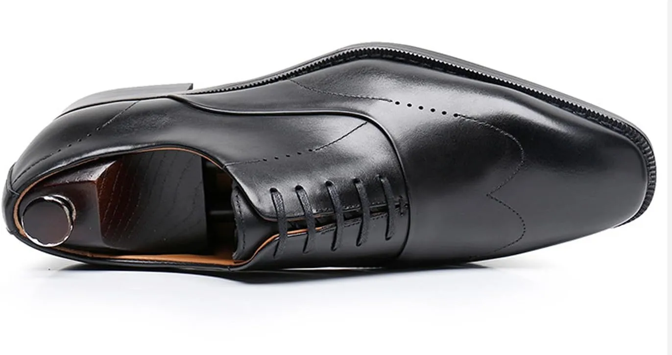 Mens Oxfords Formal Dress Shoes Genunie Leather Modern Suit Shoes Fashion Prom Wedding Business Casual Derby Tuxedo Shoes for Men