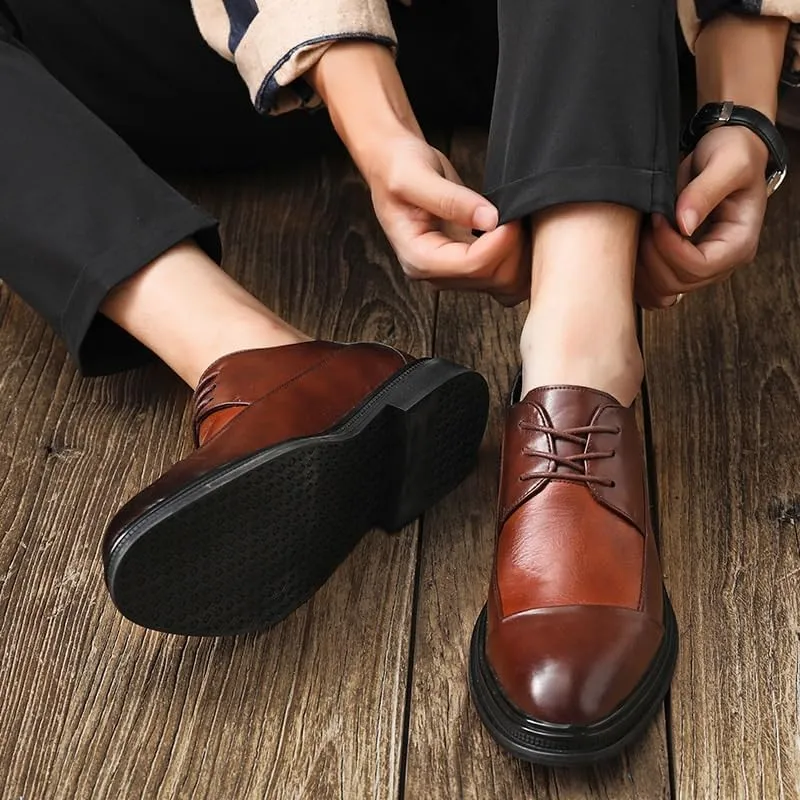 Mens Oxfords Shoes Classic Business Wingtip Lace Up Dress Shoes Slip-ons Brogue Business Shoes