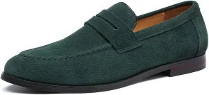Mens Penny Slip On Suede Loafers Classic Comfortable Casual Men Shoes Boat Shoes for Outdoor Leisure Driving Dating