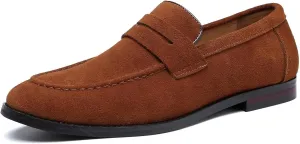 Mens Penny Slip On Suede Loafers Classic Comfortable Casual Men Shoes Boat Shoes for Outdoor Leisure Driving Dating
