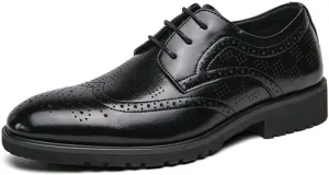 Mens Printing Breathable Dress Shoes, Men's Breathable Oxfords Formal Dress Wedding Dress Shoes, Fashion Casual New Business Shoes Genuine Leather Dress Formal Shoes for Men