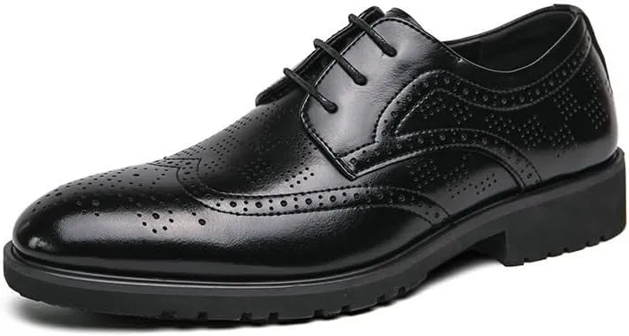 Mens Printing Breathable Dress Shoes, Men's Breathable Oxfords Formal Dress Wedding Dress Shoes, Fashion Casual New Business Shoes Genuine Leather Dress Formal Shoes for Men