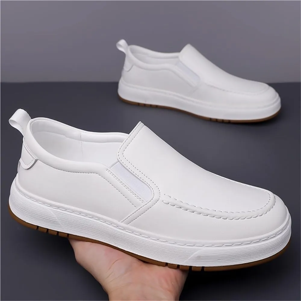 Men's Prom Loafers Suede Vamp Moccasins Shoe Solid Color Round Toe Non Slip Classic Slip-on