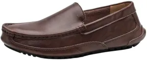 Mens Prom Shoes Faux Leather Vintage Round Toe Anti-Slip Slip Resistant Rubber Sole Classic Slip-on