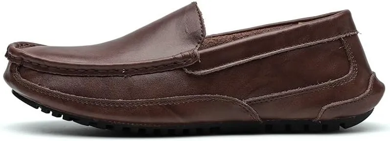 Mens Prom Shoes Faux Leather Vintage Round Toe Anti-Slip Slip Resistant Rubber Sole Classic Slip-on