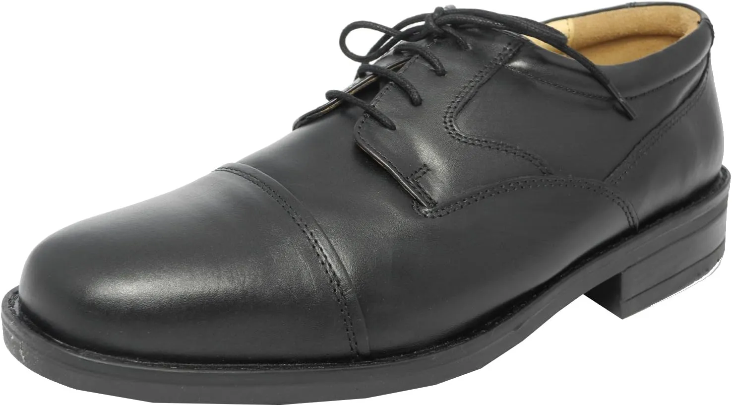 Mens Roamers Extra Wide G Fitting Black Leather Shoes Size, Black, 11