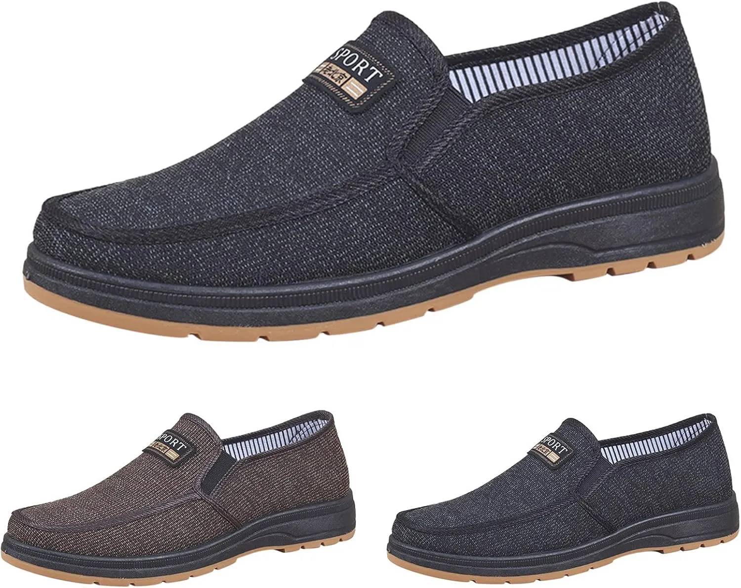 Men's Sneakers Fashion All Season Men Casual Shoes Flat Non Slip Lightweight Cloth Upper Spring Color Comfortable Slip