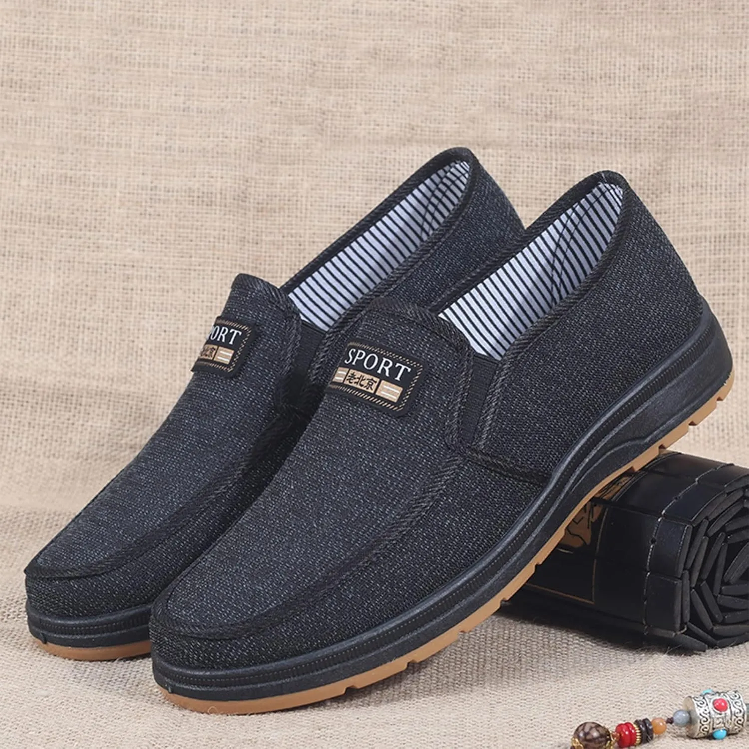 Men's Sneakers Fashion All Season Men Casual Shoes Flat Non Slip Lightweight Cloth Upper Spring Color Comfortable Slip