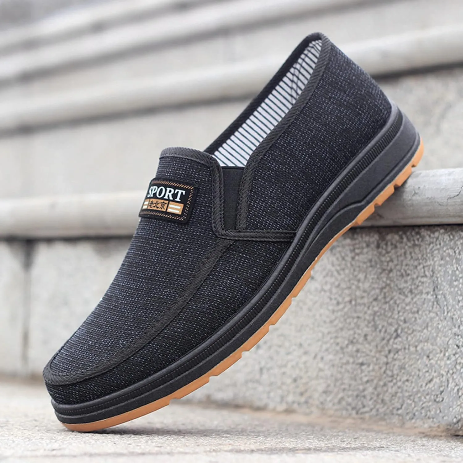 Men's Sneakers Fashion All Season Men Casual Shoes Flat Non Slip Lightweight Cloth Upper Spring Color Comfortable Slip