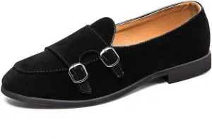 Men's Suede Driving Loafers for Men Casual Monk Strap Boat Shoes Moccasins Synthetic Leather Cozy Lightweight
