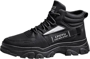 Mens Tennis Shoes Men Fashion Walking Sneakers Non Slip Work Shoes Comfortable Leather Casual Athletic Tennis