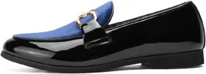 Men's Tuxedo Patent Loafers Classic Velvet Slip-On Dress Shoes Wedding Party Prom Shoes