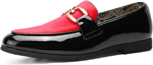 Men's Tuxedo Patent Loafers Classic Velvet Slip-On Dress Shoes Wedding Party Prom Shoes