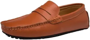 Mens Vintage Loafers Shoes Pu Leather Driving Loafers Prom Solid Color Round Toe Slip On
