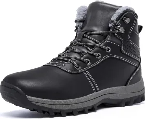 Mens Winter Waterproof Snow Boots Warm Fur Lined Hiking Boot Lightweight Non Slip Outdoor Insulated Shoes