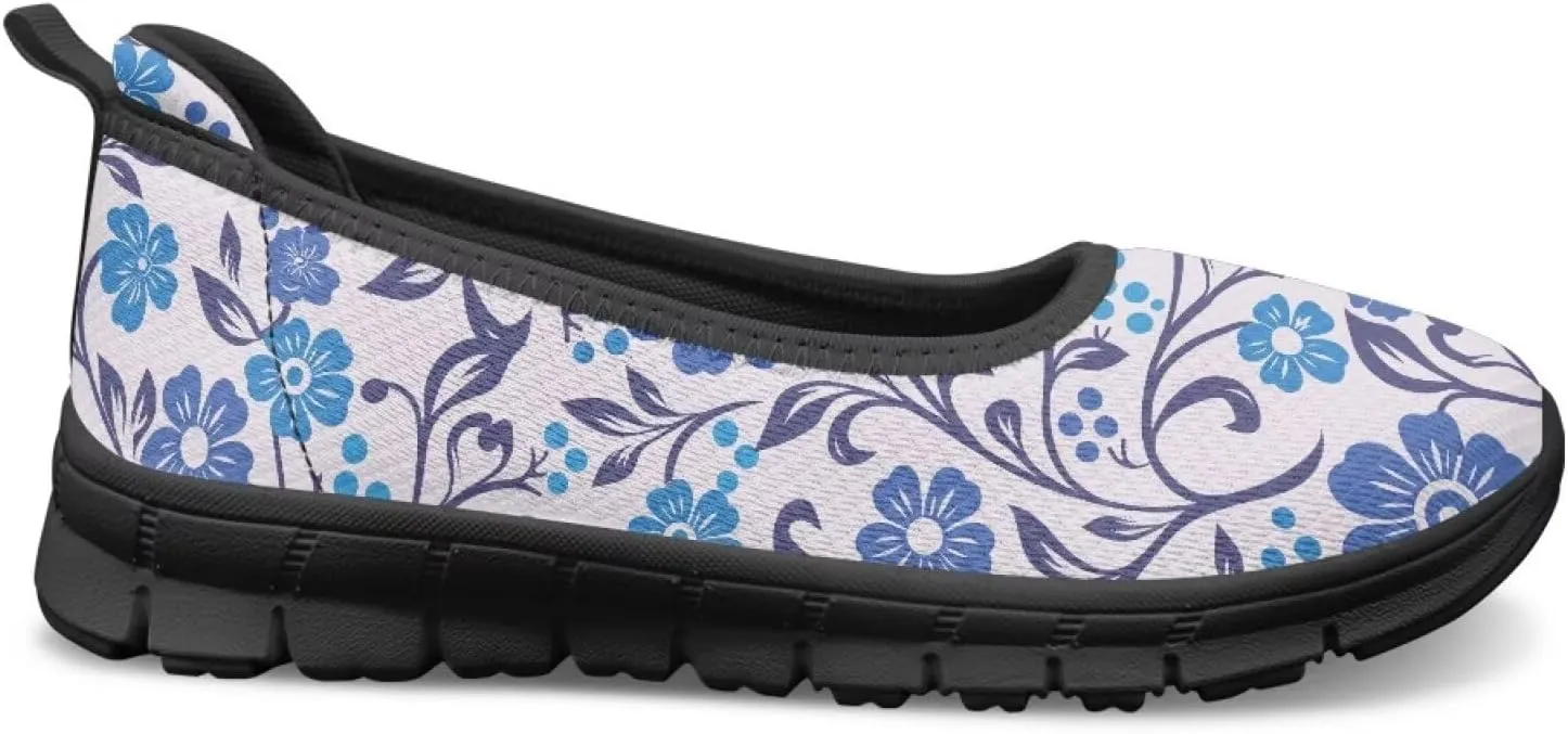 Mesh Loafers for Women Casual Comfort Slip-Ons Lightweight Walking Flats Non Slip Driving Shoes Black Sole