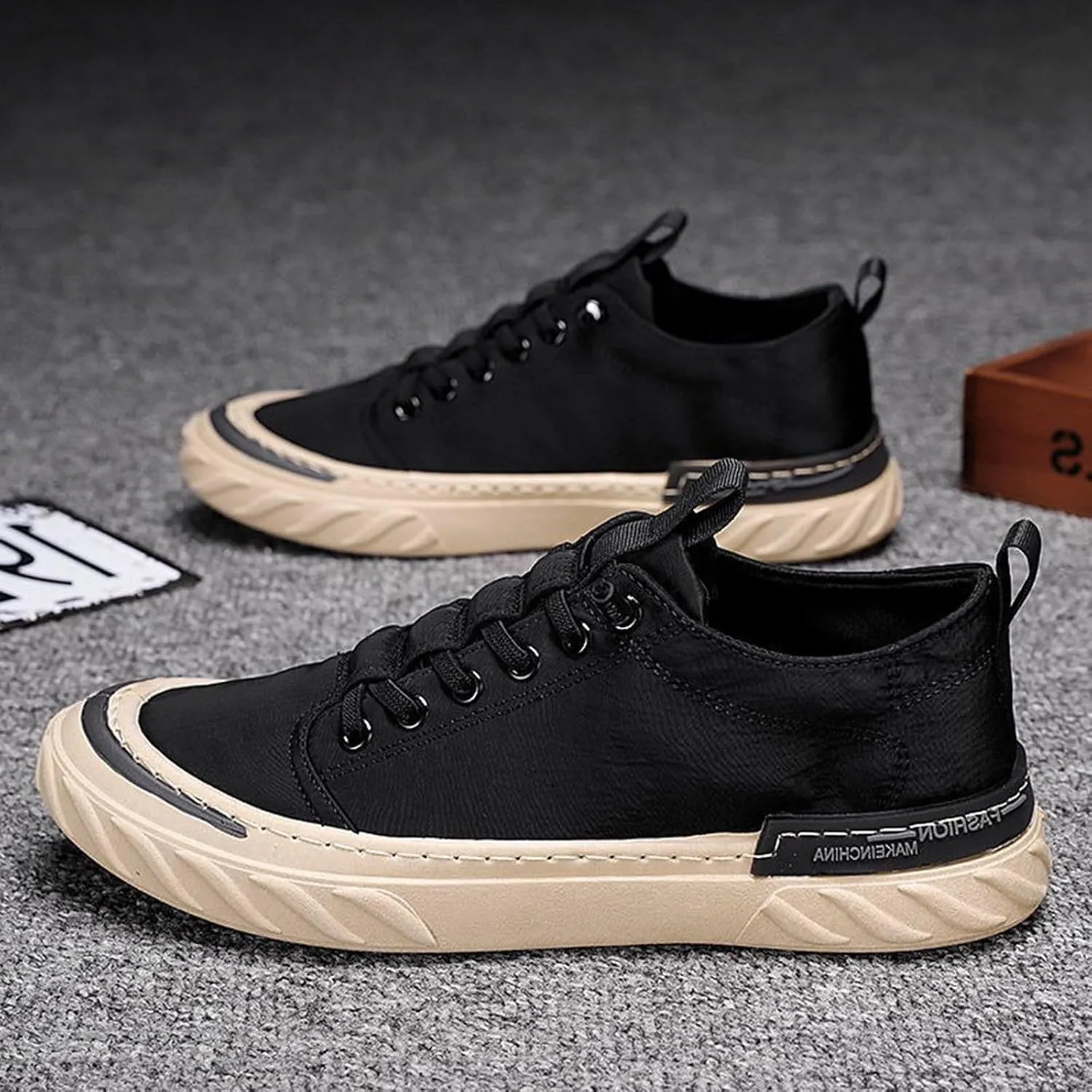 Non Slip Work Sport Shoes for Men Trendy Versatile Shoes Casual Versatile Canvas Arch Business Casual Shoe Men