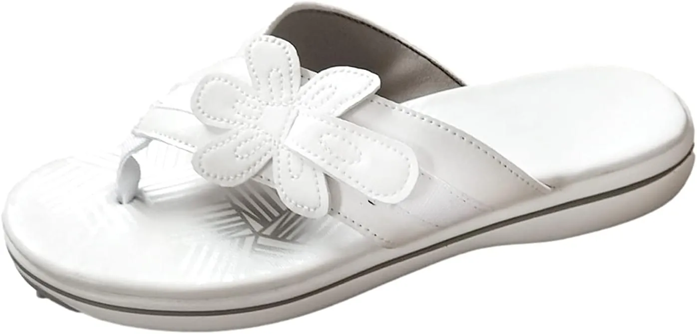 oiangi Womens Flower Flip Flop Sandals,Fashion Casual Comfort Thong Sandals Non-Slip Slippers for Beach