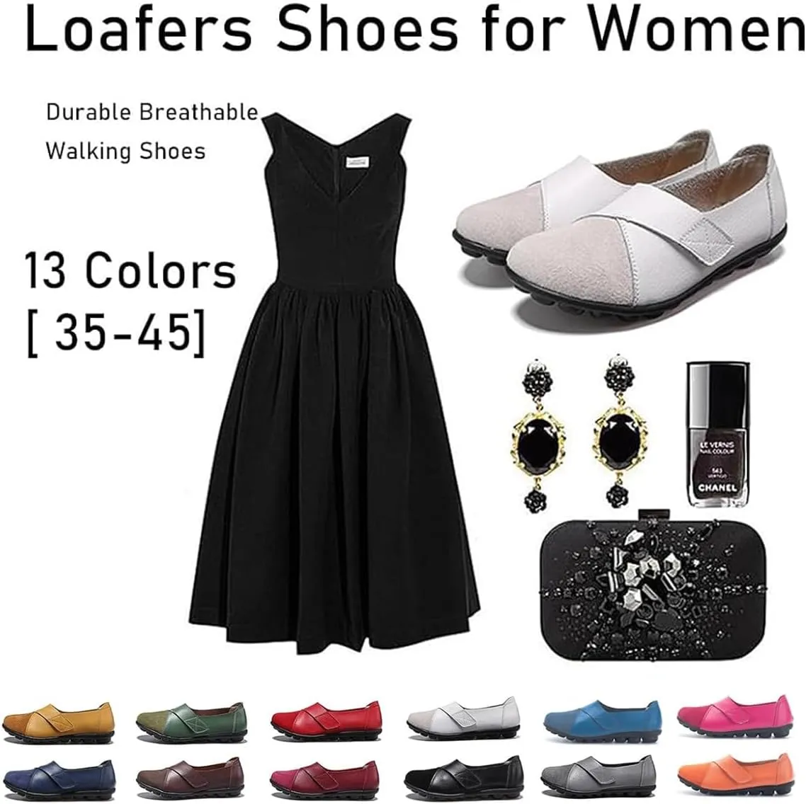Orthopedic Loafers for Women Suede Breathable Slip On Soft Flat Wide Fit Flat Nursing Shoes