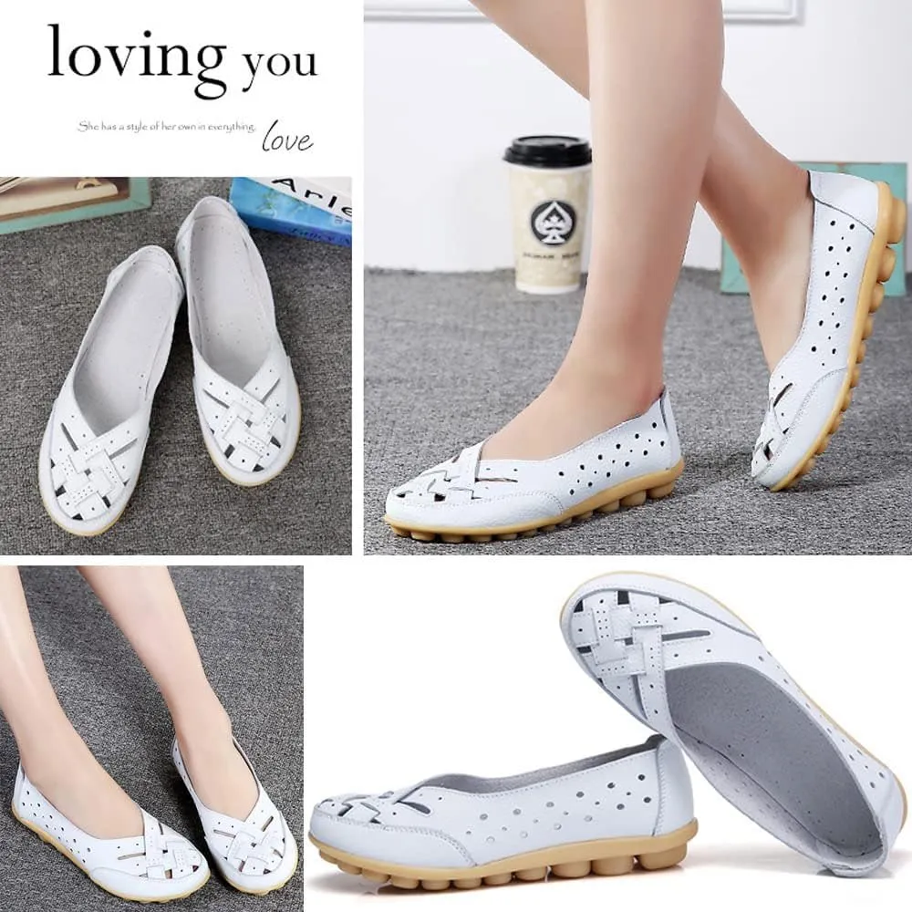 Orthopedic Loafers in Breathable Leather,Orthopedic Loafers for Women,Owlkay Shoes for Women Slip Ons