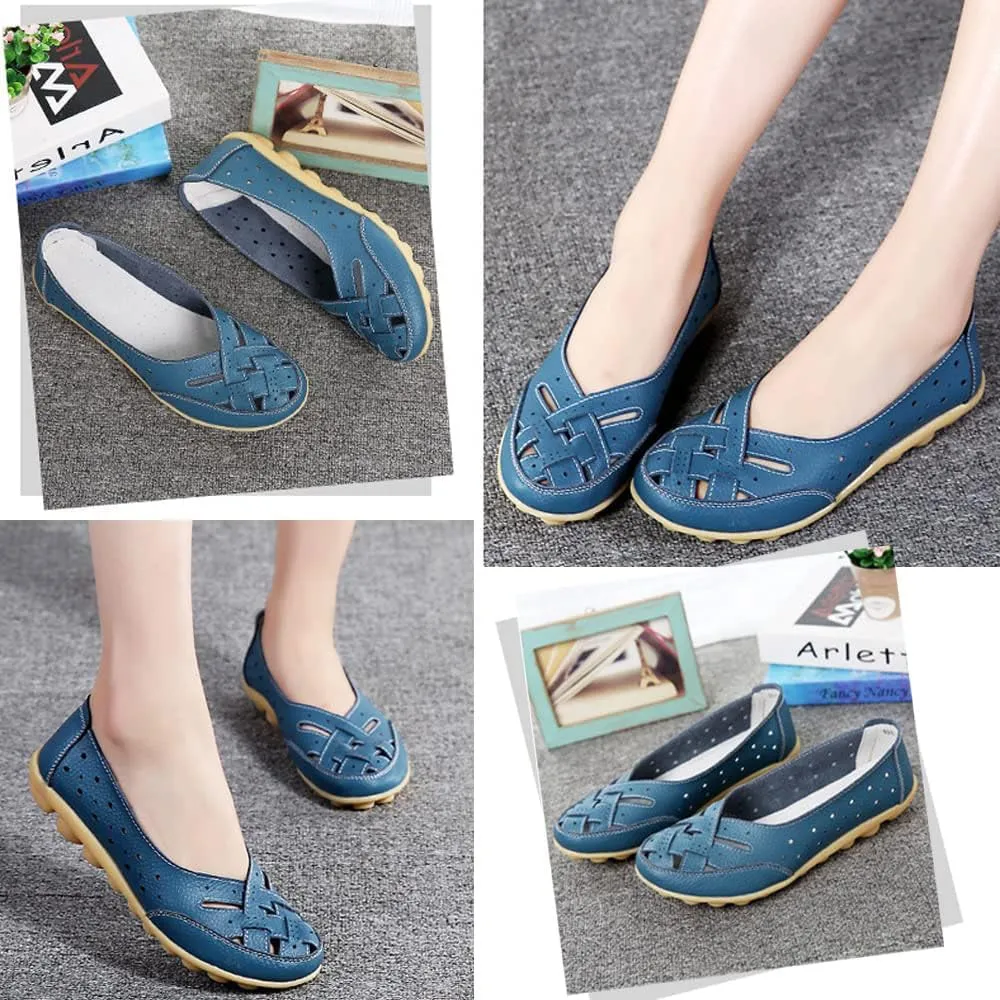 Orthopedic Loafers in Breathable Leather,Orthopedic Loafers for Women,Owlkay Shoes for Women Slip Ons