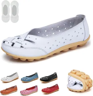 Orthopedic Loafers in Breathable Leather,Orthopedic Loafers for Women,Owlkay Shoes for Women Slip Ons