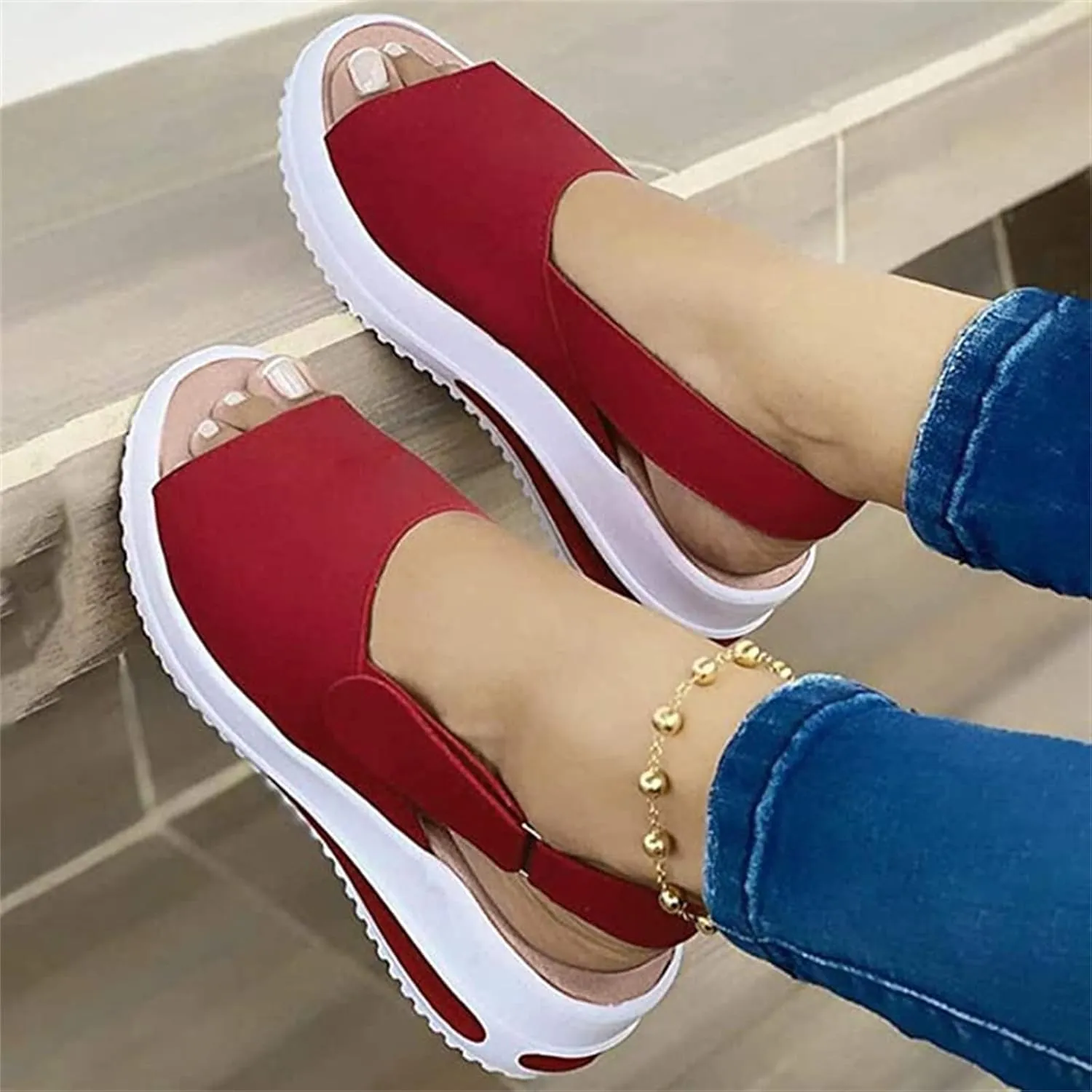 Orthopedic Sandals For Women Dressy Platform Wedges Sandals Ankle Strap Summer Dress Shoes Casual Beach Walking Shoe